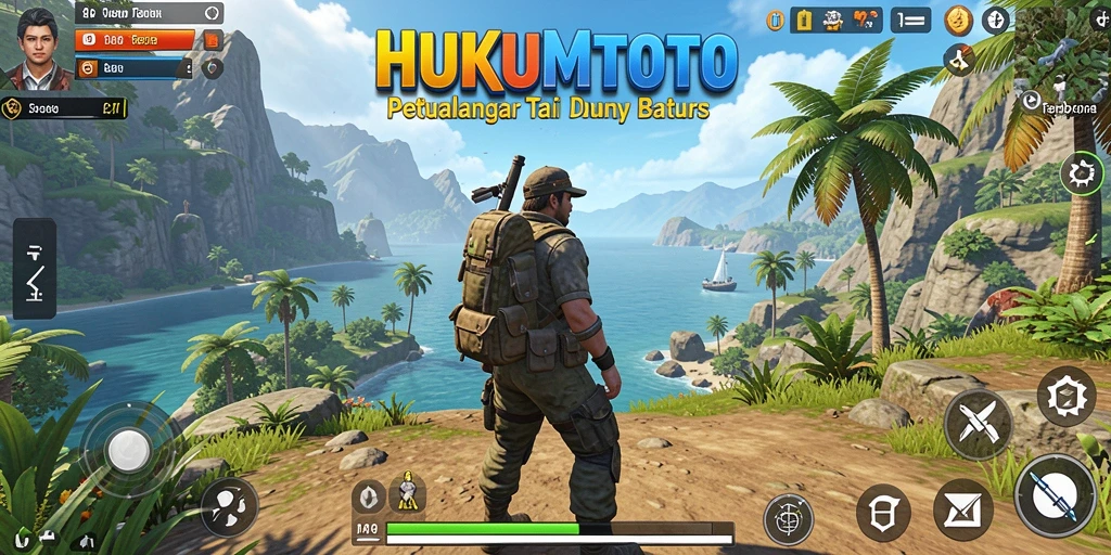Tampilan gameplay HUKUMTOTO di dunia terbuka yang luas.