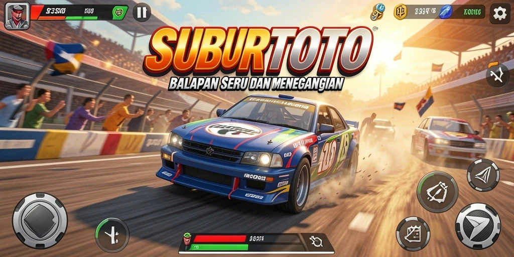 Tampilan mendebarkan dari gameplay SUBURTOTO yang penuh aksi balapan.