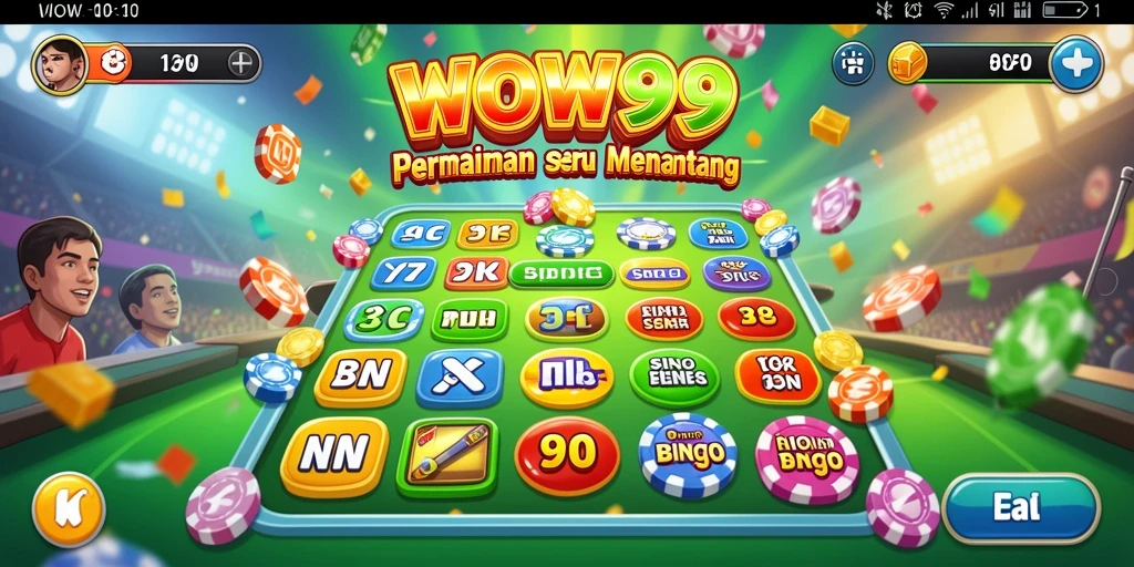 Tampilan gameplay WOW99 yang seru saat bermain Bingo.
